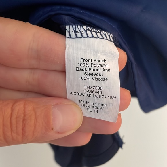 Navy blue J Crew loose drapey top with short sleeves small 6 8 - Picture 3 of 4